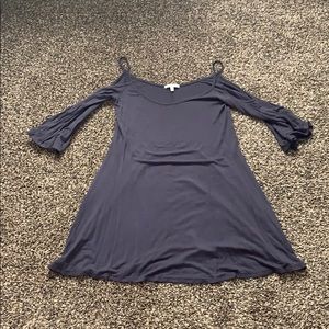 Blue Dress with Cutout Shoulders